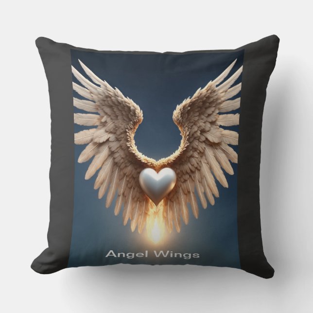 Angel Wings Throw Pillow (Front)