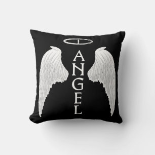 Angel wings throw pillow