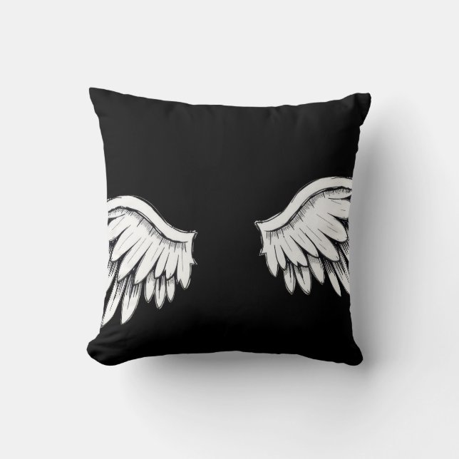 angel wings throw pillow (Front)