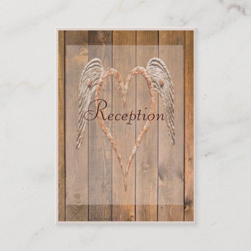 Country Style Rustic Angel Wings Wedding Business Card