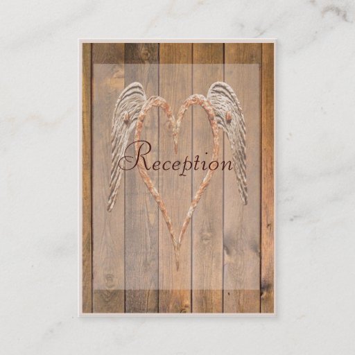 Customizable Country Style Rustic Angel Wings Wedding Business Card