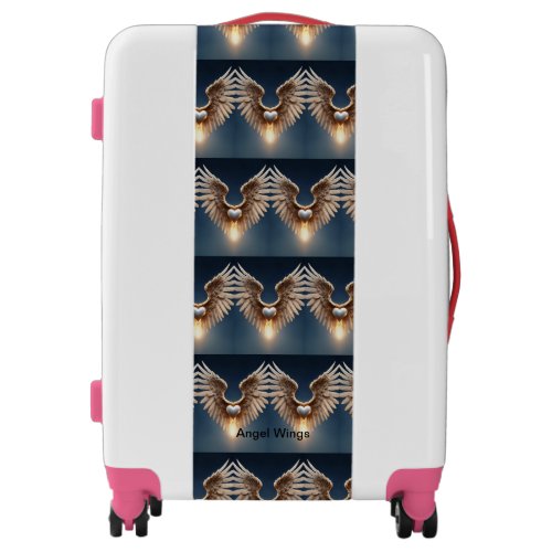Angel Wings White Color Medium Luggage Suitcase