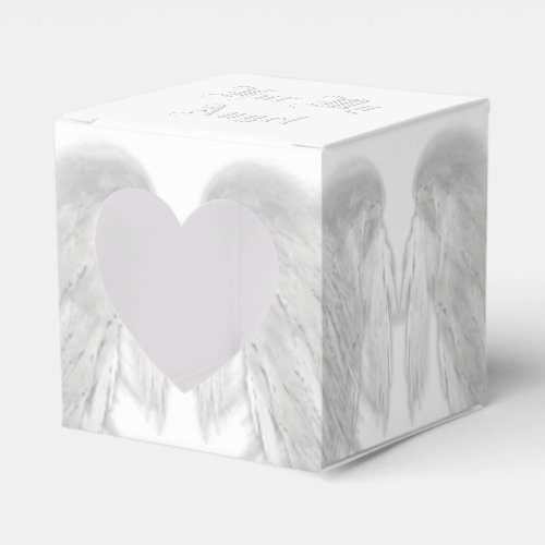 ANGEL WINGS White Custom Message Favor Boxes