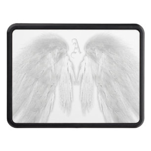 ANGEL WINGS White Custom Monogram Hitch Cover