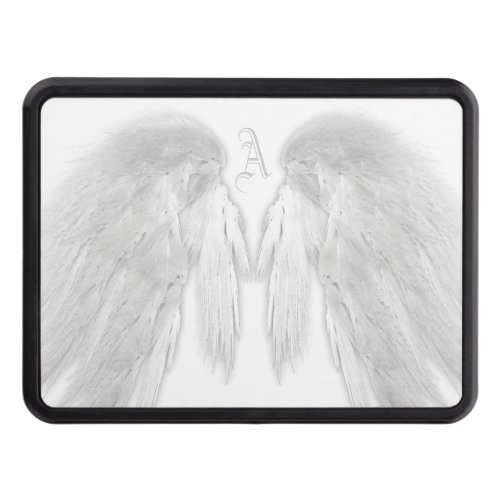 ANGEL WINGS White Custom Monogram Hitch Cover