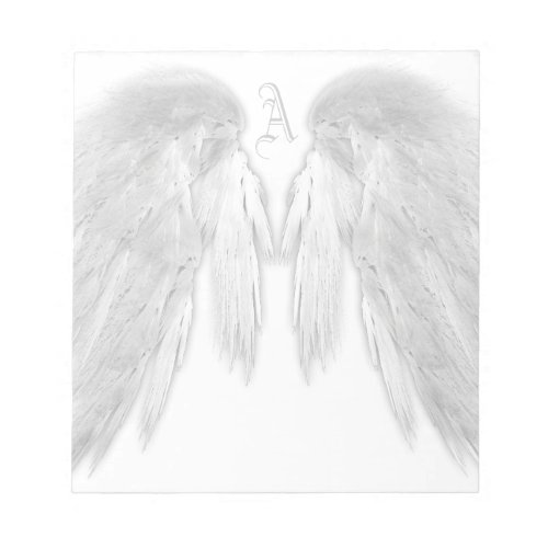ANGEL WINGS White Custom Monogram Notepad