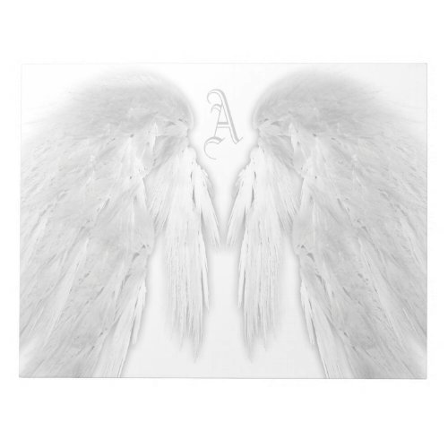 ANGEL WINGS White Custom Monogram Notepad