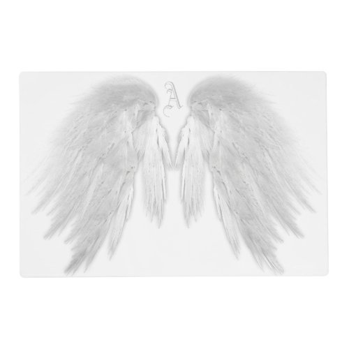 ANGEL WINGS White Custom Monogram Placemat