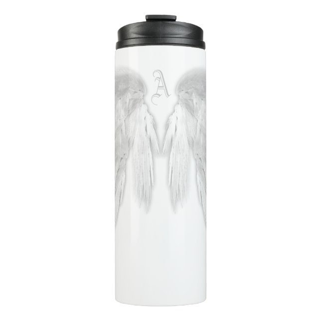 ANGEL WINGS White Custom Monogram Thermal Tumbler (Front)