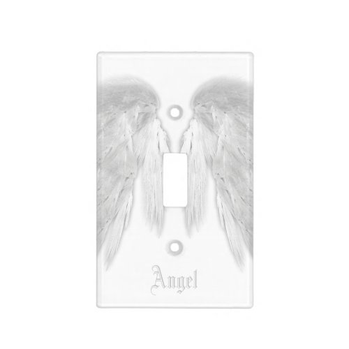 ANGEL WINGS White Custom Name Light Switch Cover