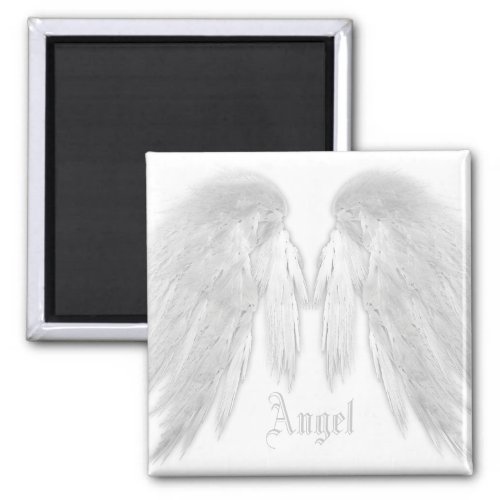 ANGEL WINGS White Custom Name Magnet