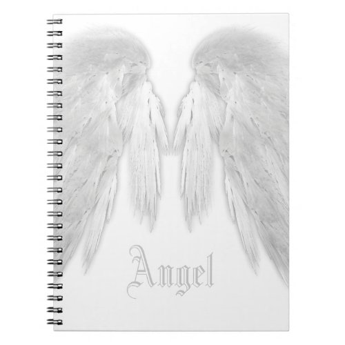 ANGEL WINGS White Custom Name Notebook