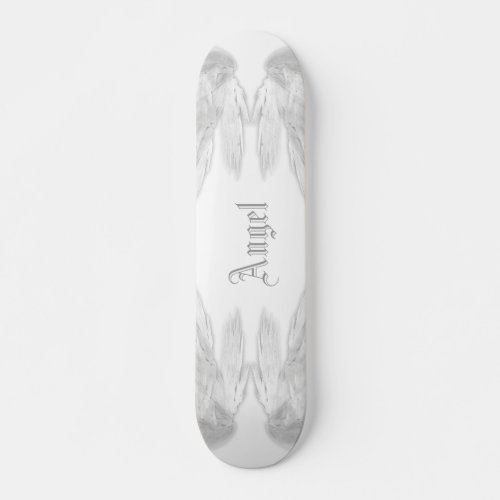 ANGEL WINGS White Custom Name Skateboard
