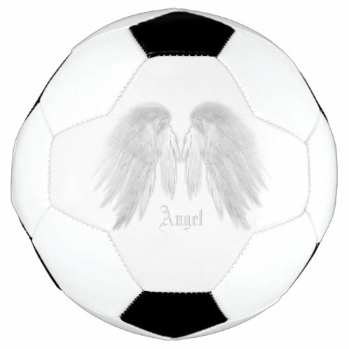 ANGEL WINGS White Custom Name Soccer Ball