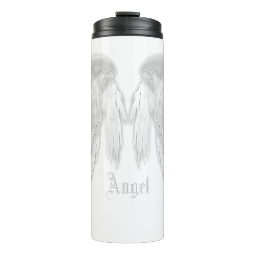ANGEL WINGS White Custom Name Thermal Tumbler