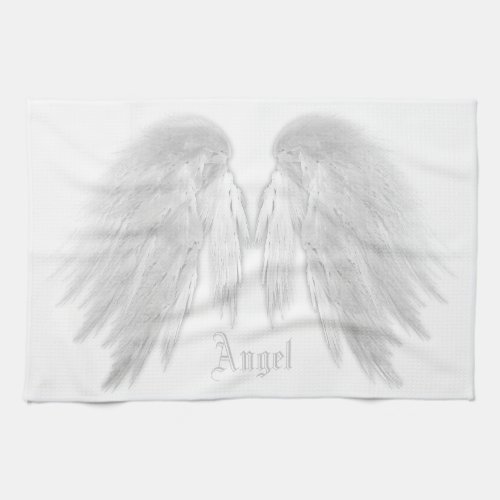 ANGEL WINGS White Custom Name Towel