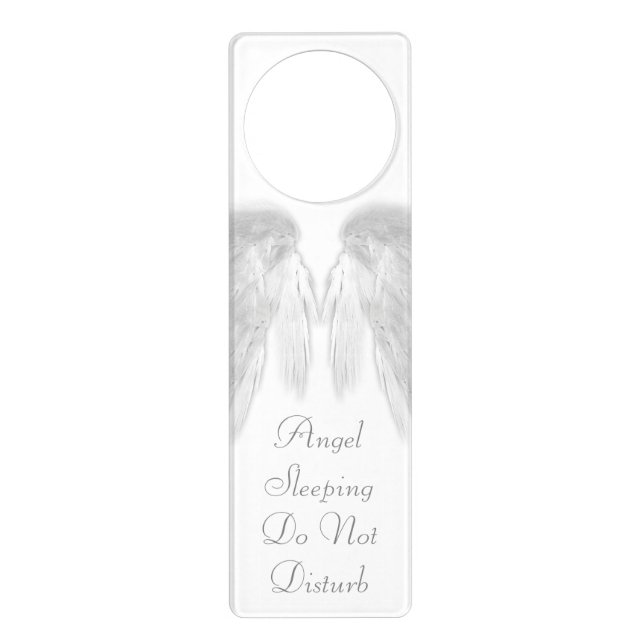 ANGEL WINGS White 'Do Not Disturb' Door Hanger (Front)