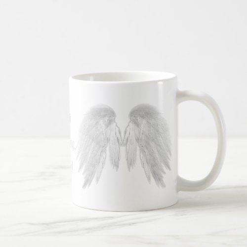 ANGEL WINGS White Good Morning Customizable Text Coffee Mug