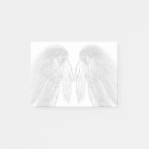 ANGEL WINGS White _ Gray Touched Feathers _ Post_it Notes