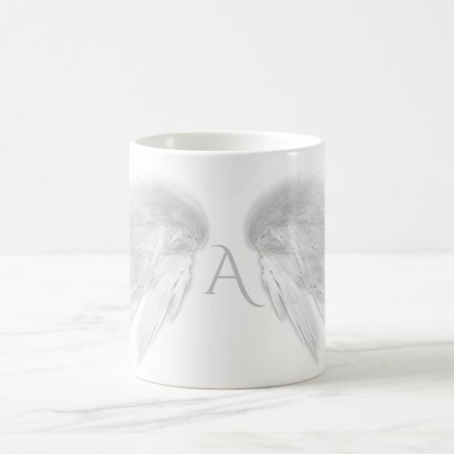 ANGEL WINGS White Monogram Coffee Mug