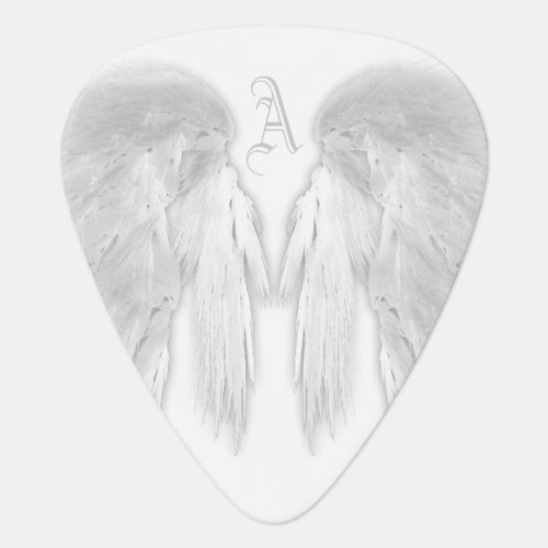 ANGEL WINGS White Monogram Guitar Pick