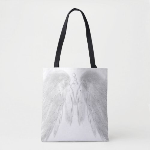 ANGEL WINGS White Monogram Tote Bag