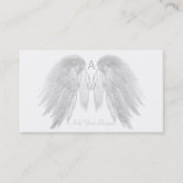 Monogram Initial A, Angel Wings & Halo w/ Clouds Business Card