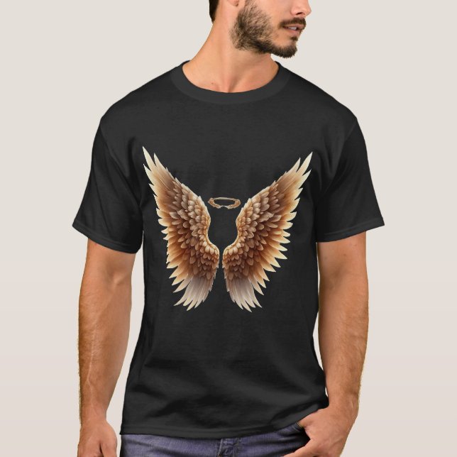 Angel Wings with Halo  T-Shirt (Front)