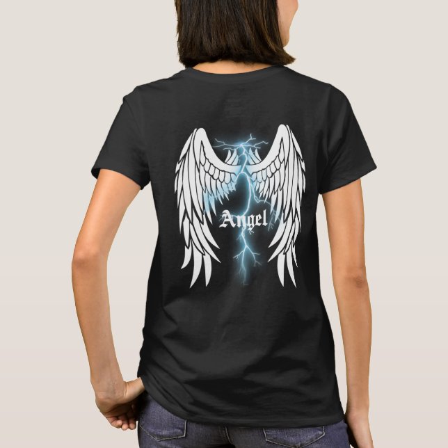 Angel Wings With Lightning Bolt T-Shirt (Back)