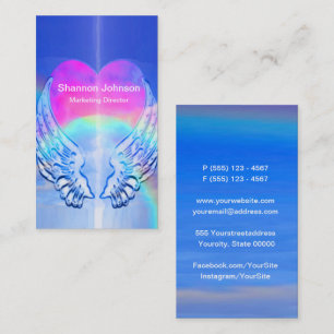 Angel Wings Wrapped Around a Heart Business Card