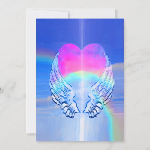 Angel Wings Wrapped Around a Heart Invitation