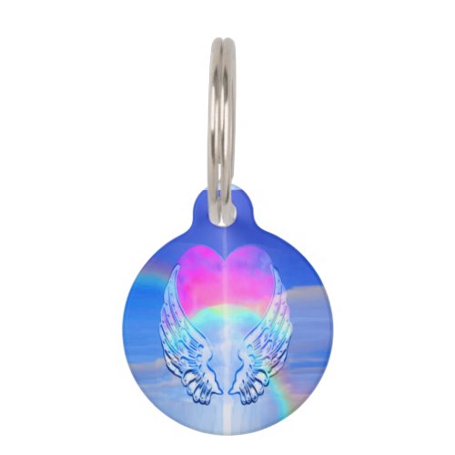 Angel Wings Wrapped Around a Heart Pet Tag