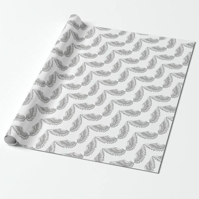 angel wings wrapping paper (Unrolled)