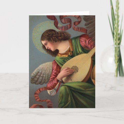 Angel with a Lute Holiday Card