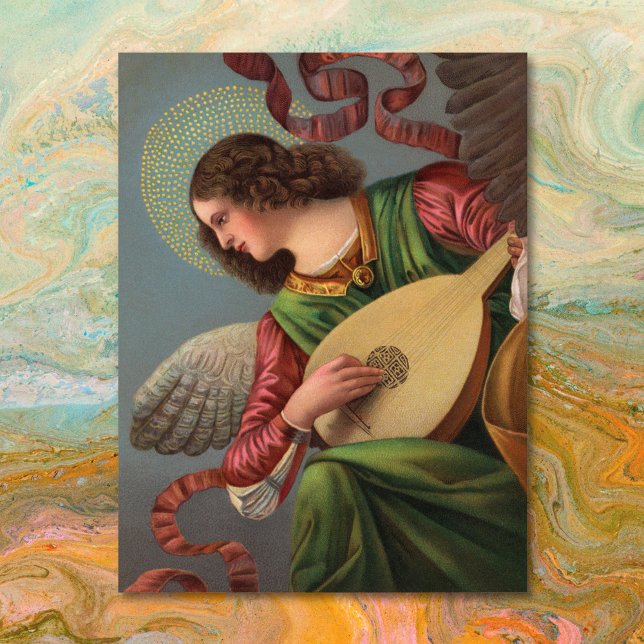 Angel with a Lute Postcard (Creator Uploaded)