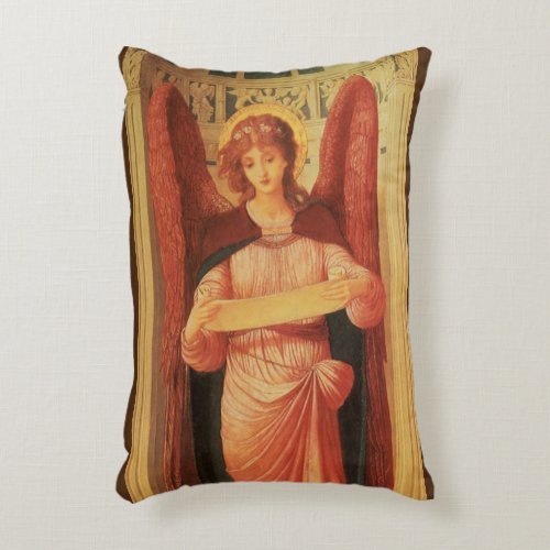 Angel with a Scroll by John Melhuish Strudwick Accent Pillow