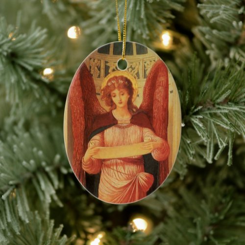 Angel with a Scroll by John Melhuish Strudwick Ceramic Ornament
