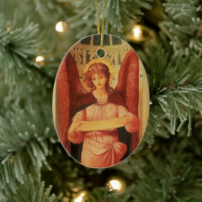 Angel with a Scroll by John Melhuish Strudwick Ceramic Ornament (Tree)