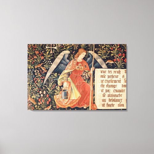 Angel with a sponge attached to a rod canvas print