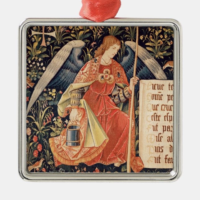 Angel with a sponge attached to a rod metal ornament (Front)