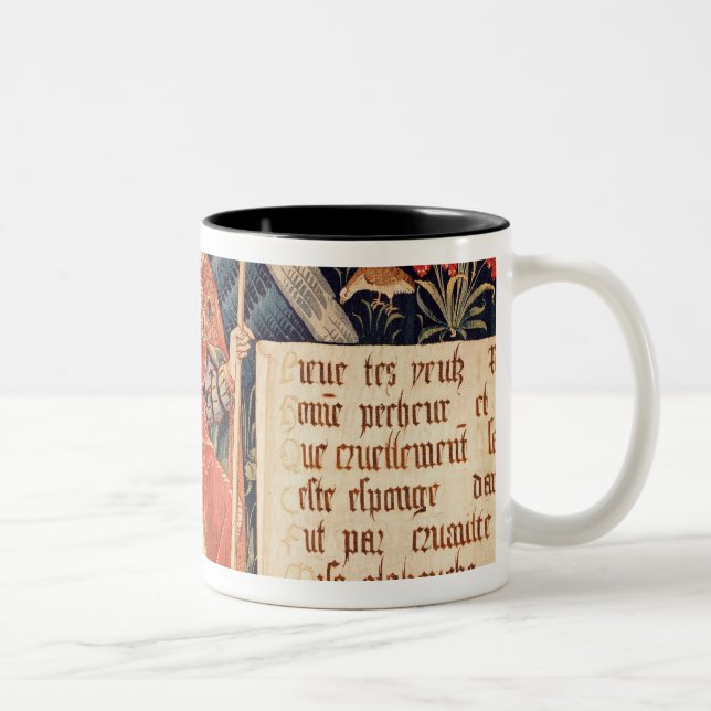 Angel with a sponge attached to a rod Two-Tone coffee mug (Right)