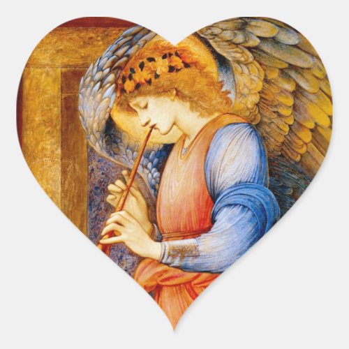 Angel With a Trumpet Heart Sticker