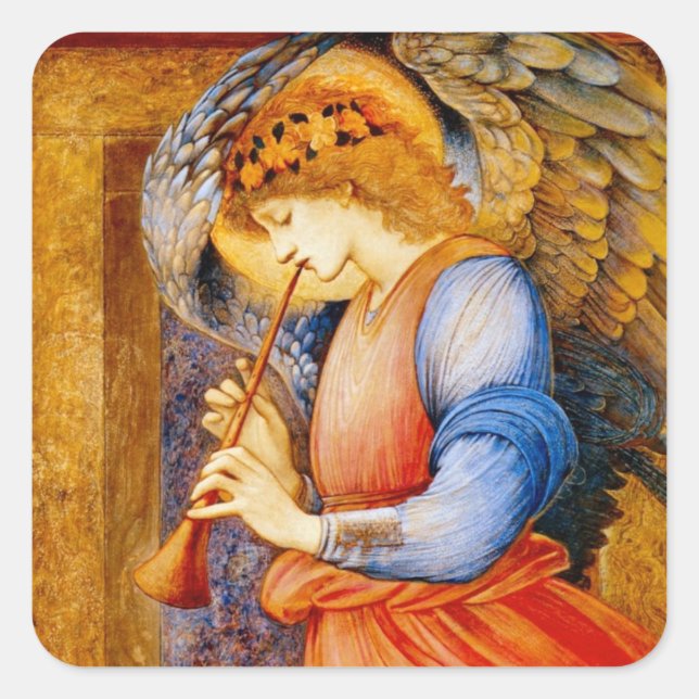 Angel With a Trumpet Square Sticker (Front)