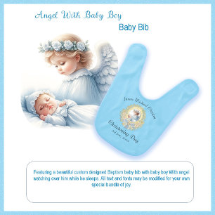 Angel With Baby Boy Bib