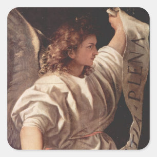 Angel with Banner 1522 Square Sticker