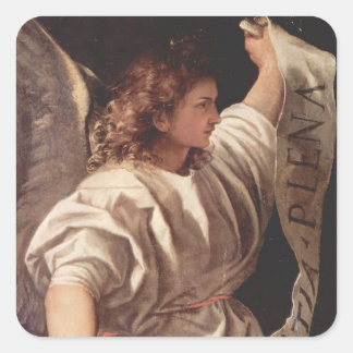 Angel with Banner 1522 Square Sticker