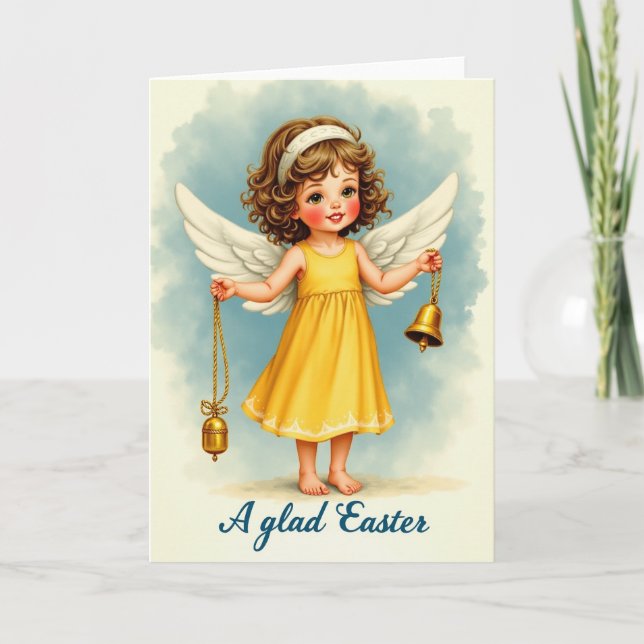 Angel With Bells Greeting Card (Front)