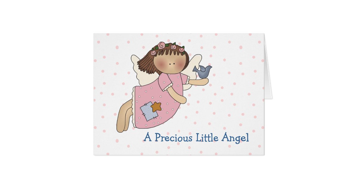 Angel with Bird Baby Girl Greeting Card | Zazzle