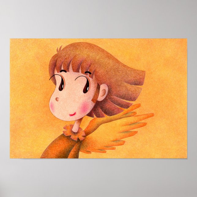 Angel with Brown hair. Poster (Front)