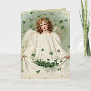 Angel With Clover St. Patrick's Day Card by Westernpalamino at Zazzle